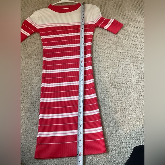 Amanda Uprichard Sweater Dress in Cherry Size Small White Red Pink Bodycon - Picture 8 of 8